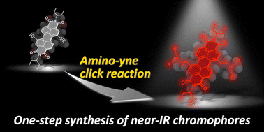 Graphical abstract: One-step synthesis of perylenediimides exhibiting near-infrared absorption and emission by amino–yne click reaction