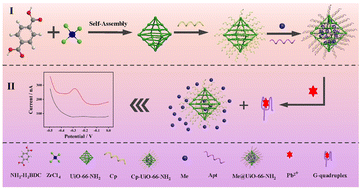 Graphical abstract: Homogeneous voltammetric sensing strategy for lead ions based on aptamer gated methylthionine chloride@UiO-66-NH2 framework as smart target-stimulated responsive nanomaterial