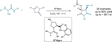 Graphical abstract: Asymmetric [3+2]-cyclization of α-imino amide surrogates to construct 3,4-diaminopyrrolidine-2,5-diones