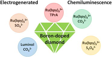 Graphical abstract: Electrogenerated chemiluminescence at boron-doped diamond electrodes