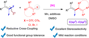 Graphical abstract: Nickel-catalyzed stereoselective reductive cross-coupling of gem-difluoroalkenes with alkenyl electrophiles