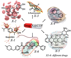 Graphical abstract: Drug delivery using biocompatible covalent organic frameworks (COFs) towards a therapeutic approach