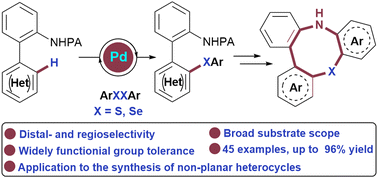 Graphical abstract: Palladium-catalyzed distal selective C–H chalcogenation of biphenyl amines
