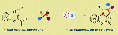 Graphical abstract: Dinuclear-gold-catalyzed cyclization of 1,7-enynes with alkyl bromides