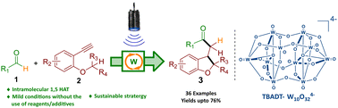 Graphical abstract: A TBADT photocatalyst-enabled radical-induced cyclization pathway to access functionalized dihydrobenzofurans