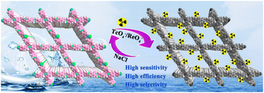 Graphical abstract: Ionic covalent organic framework for selective detection and adsorption of TcO4−/ReO4−