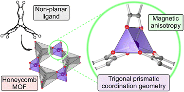 Graphical abstract: Ideal trigonal prismatic coordination geometry of Co(ii) in a honeycomb MOF with a triptycene-based ligand