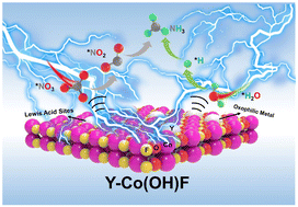 Graphical abstract: Yttrium atomically incorporated into Co(OH)F nanowires enables efficient electrochemical reduction of nitrate to ammonia