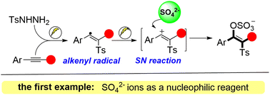 Graphical abstract: SO42− ions as a nucleophilic reagent: straightforward electrochemical access to organosulfates