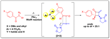 Graphical abstract: Stereo- and regiocontrol in intermolecular [2+2] cycloadditions between diarylketenes and allenamides to access substituted α-methylenecyclobutanones