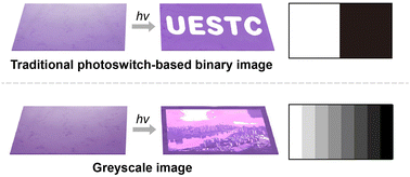 Graphical abstract: Not in black or white, encryption of grayscale images by donor–acceptor Stenhouse adducts