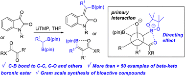 Graphical abstract: Carbonyl group directed synthesis of 3-boryl-3-substituted alkenyl oxindoles and tetrasubstituted β-borylenones