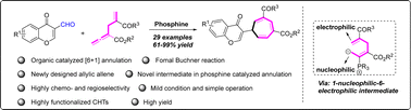 Graphical abstract: Phosphine-catalyzed formal Buchner [6+1] annulation: de novo construction of cycloheptatrienes