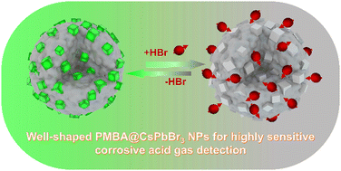 Graphical abstract: Controllable fabrication of well-shaped PMBA@CsPbBr3 nanoparticles for highly sensitive detection of HCl and HBr
