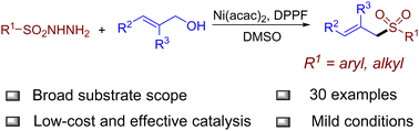 Graphical abstract: Neutral nickel-catalyzed dehydrosulfonylation of unactivated allylic alcohols under mild conditions