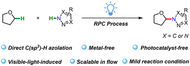 Graphical abstract: Visible light-induced C(sp3)–H azolation of ethers via radical-polar crossover