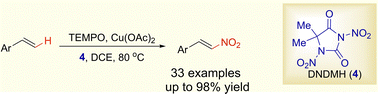 Graphical abstract: DNDMH-mediated direct nitration of aryl alkenes