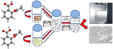 Graphical abstract: Liquid–liquid phase separation and crystallization of aspirin polymorphs from a water–acetonitrile mixed solvent medium through a swift cooling process