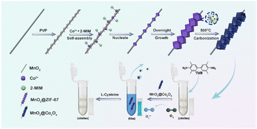 Graphical abstract: Fabrication of shish-kebab structure of MnO2@Co3O4 with remarkably enhanced oxidase-mimicking activity for the detection of l-cysteine