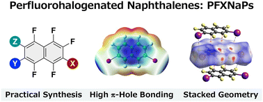 Graphical abstract: Perfluorohalogenated naphthalenes: synthesis, crystal structure, and intermolecular interaction