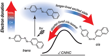 Graphical abstract: Ultra-fast excited-state dynamics of substituted trans-naphthalene azo moieties