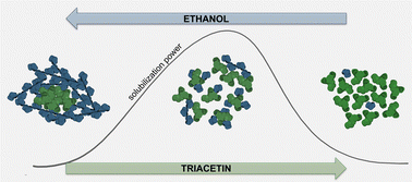Graphical abstract: In-depth study of binary ethanol–triacetin mixtures in relation to their excellent solubilization power