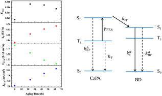 Graphical abstract: Understanding the degradation mechanism of TTA-based blue fluorescent OLEDs by exciton dynamics and transient electroluminescence measurements