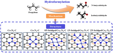 Graphical abstract: Theoretical insights into the catalytic mechanism of propylene hydroformylation over Co–N–C materials