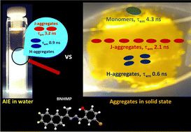 Graphical abstract: Interrogating the nature of aggregates formed in a model azine based ESIPT coupled AIE active probe: stark differences in photodynamics in the solid state and aggregates in water