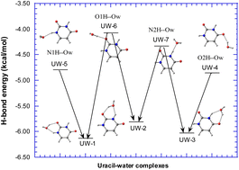 Graphical abstract: Uracil–water interaction revisited – in search of single H-bonded secondary minima