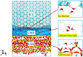 Graphical abstract: Unraveling the molecular freezing behavior of water on a calcium silicate hydrate matrix