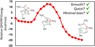 Graphical abstract: Exploration of biochemical reactivity with a QM/MM growing string method