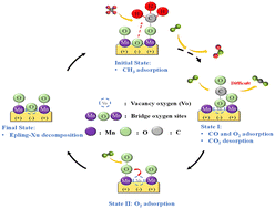 Graphical abstract: Bridge-type Mn–O–Mn sites promoting catalytic methane oxidation and carbonate desorption over Mn-based oxides