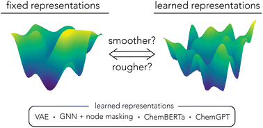 Graphical abstract: Evaluating the roughness of structure–property relationships using pretrained molecular representations