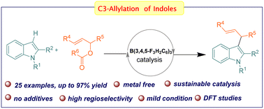 Graphical abstract: B(3,4,5-F3H2C6)3 Lewis acid-catalysed C3-allylation of indoles