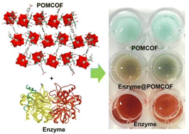 Graphical abstract: A {Cu6}-added polyoxometalate cluster–organic framework: synthesis, structure and application as a solid support for enzyme immobilization