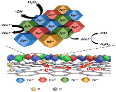 Graphical abstract: Enhancement of the peroxidase-like activity of hollow spherical FexNi1−xS2/SC nanozymes