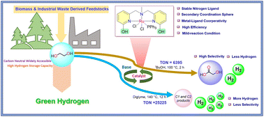 Graphical abstract: A switchable route for selective transformation of ethylene glycol to hydrogen and glycolic acid using a bifunctional ruthenium catalyst
