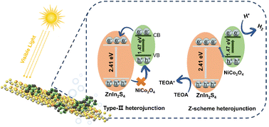 Graphical abstract: A direct Z-scheme NiCo2O4/ZnIn2S4 heterojunction for highly efficient visible-light-driven H2 evolution