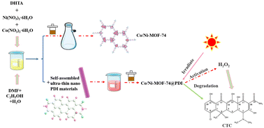 Graphical abstract: Synthesis of a Co/Ni-MOF-74@PDI Z-scheme photocatalyst as a highly efficient photo-assisted Fenton-like catalyst for the removal of chlortetracycline hydrochloride