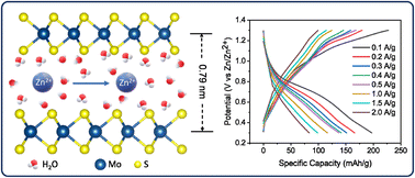 Graphical abstract: Crystal water intercalated interlayer expanded MoS2 nanosheets as a cathode for efficient zinc-ion storage