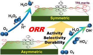 Graphical abstract: Effects of tuning the structural symmetry of cobalt porphyrin on electrocatalytic oxygen reduction reactions