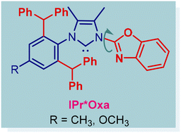 Graphical abstract: IPr*Oxa – a new class of sterically-hindered, wingtip-flexible N,C-chelating oxazole-donor N-heterocyclic carbene ligands
