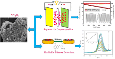 Graphical abstract: Performance analysis of three distinct NixV2Oy single-phase nano self-assemblies for asymmetric supercapacitor fabrication and effective detection of low-concentration hazardous herbicide