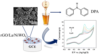 Graphical abstract: La-doped NiWO4 coupled with reduced graphene oxide for effective electrochemical determination of diphenylamine