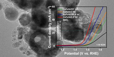 Graphical abstract: Trimetallic MOF-derived CoFeNi/Z-P NC nanocomposites as efficient catalysts for oxygen evolution reaction