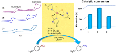 Graphical abstract: Synergy of redox-activity and hemilability in thioamidato cobalt(iii) complexes for the chemoselective reduction of nitroarenes to anilines: catalytic and mechanistic investigation