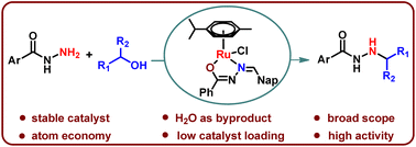 Graphical abstract: Half-sandwich ruthenium complexes with acylhydrazone ligands: synthesis and catalytic activity in the N-alkylation of hydrazides