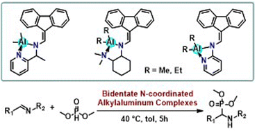 Graphical abstract: Novel bidentate N-coordinated alkylaluminum complexes: synthesis, characterization, and efficient catalysis for hydrophosphonylation