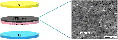 Graphical abstract: Enhancing the electrochemical properties of a lithium–sulfur battery using a modified separator with a phase-inversion layer